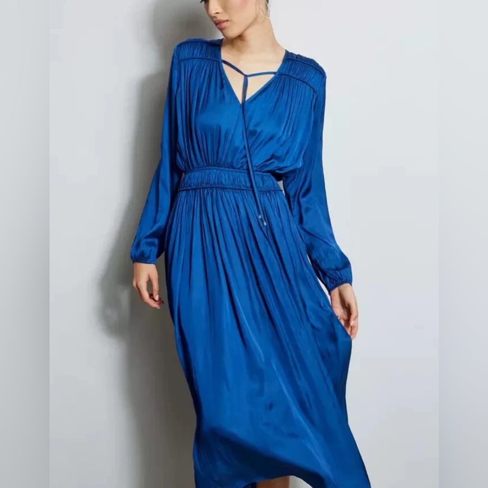 Elie Tahari Deep Blue Long Sleeve Dress